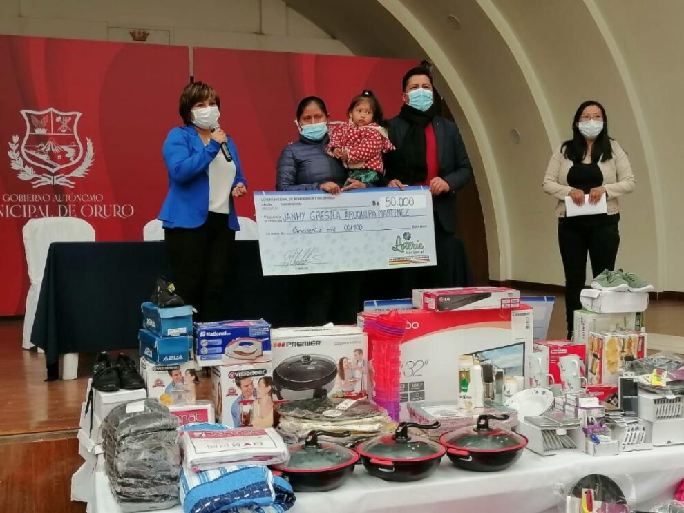 Premios en efectivo del sorteo Mi Oruro del Alma
