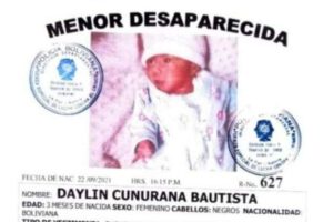 Datos de la bebé que presuntamente fue raptada