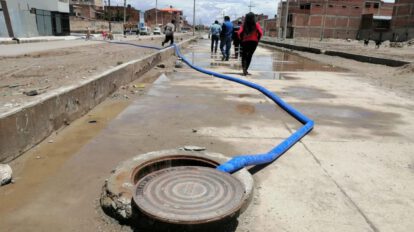 Inundaciones en Oruro tras fuertes lluvias