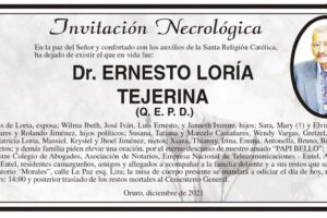 Invitación Necrológica: Dr. Ernesto Loría Tejerina