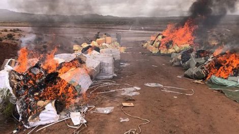 Contrabando en Tambo Quemado incinerado por el Comando Estratégico Operacional