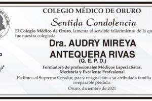 Dra. Audry Mireya Antequera Rivas Q. E. P. D.