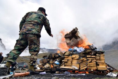 Destrucción de droga en Bolivia
