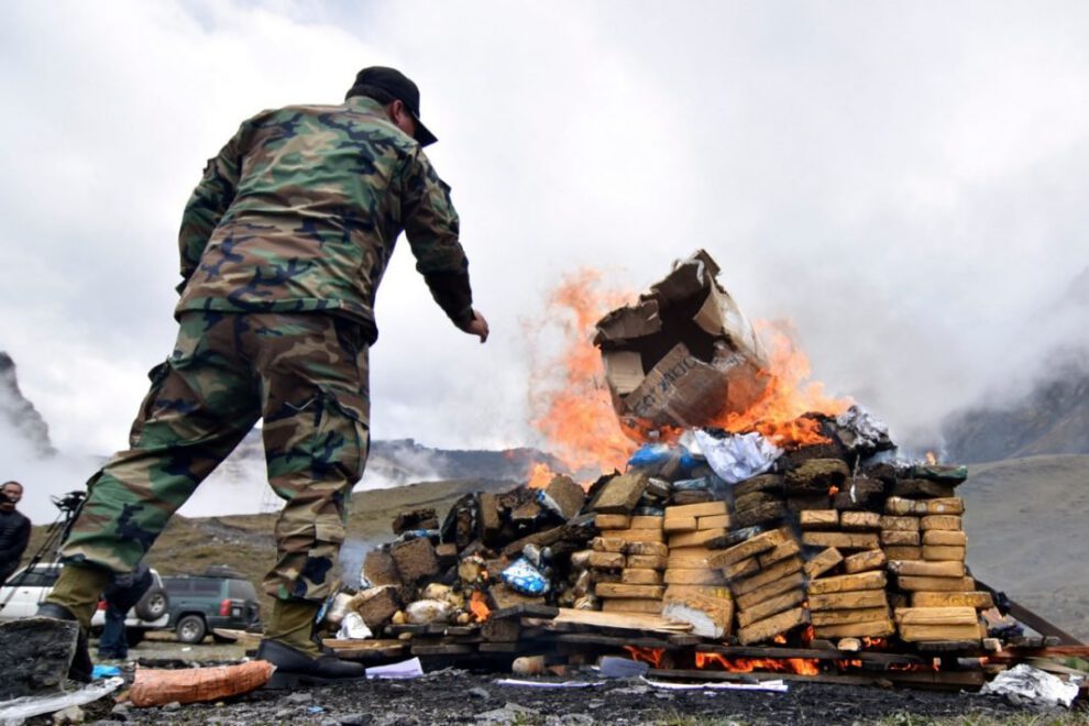 Destrucción de droga en Bolivia