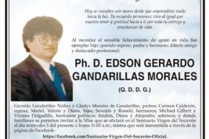 Ph. D. Edson Gerardo Gandarillas Morales, invitación religiosa