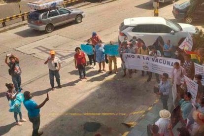 Protesta antivacunas El Deber en Santa Cruz de la Sierra
