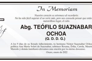 In Memoriam: Teófilo Suaznabar Ochoa