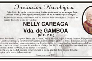 Invitación Necrológica de Nelly Careaga Vda. de Gamboa