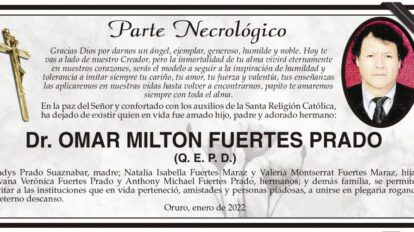 Necrológico del Dr. Omar Milton Fuertes Prado