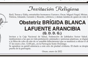 Obituarios de Brígida Blanca Lafuente Arancibia