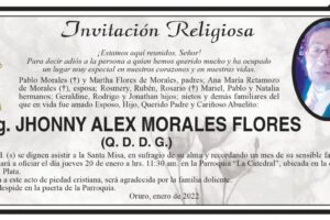 Obituarios de Abg. JHONNY ALEX MORALES FLORES