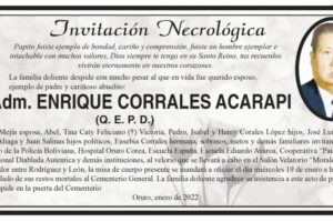 Invitación Necrológica: Enrique Corrales Acarapi