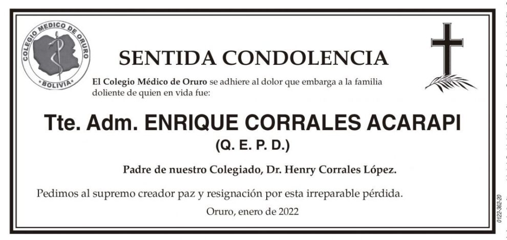 Enrique Corrales Acarapi Q. E. P. D.