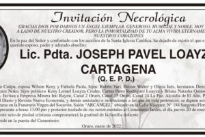 Lic. Pdta. JOSEPH PAVEL LOAYZA CARTAGENA obituario