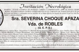 Necrológica Severina Choque Apaza