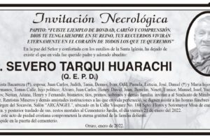 Invitación Necrológica para Severo Tarqui Huarachi