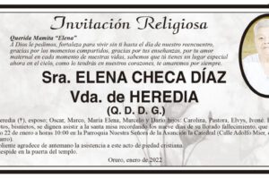 Invitación Religiosa para Elena Checa Díaz