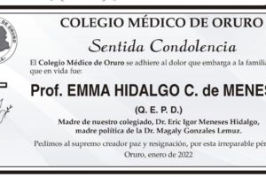 Prof. EMMA HIDALGO C. de MENESES Q. E. P. D.