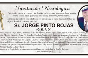 Invitación Necrológica: Sr. Jorge Pinto Rojas