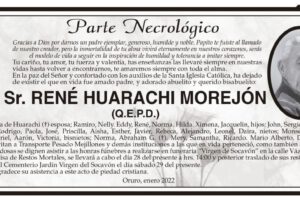 Necrológico de René Huarachi Morejón