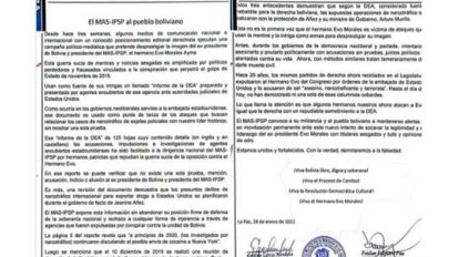 Pronunciamiento de la Dirección Nacional del MAS en defensa de Evo Morales
