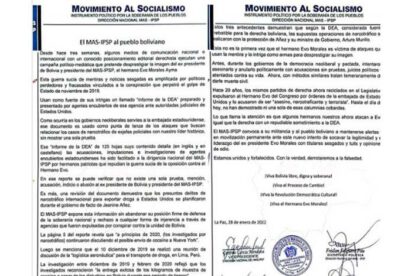 Pronunciamiento de la Dirección Nacional del MAS en defensa de Evo Morales