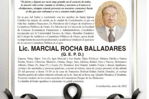 Lic. Marcial Rocha Balladares Q. E. P. D.