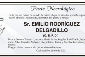 Parte Necrológico de Emilio Rodríguez Delgadillo
