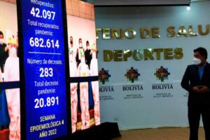 Reducción de contagios de Covid-19 en Bolivia
