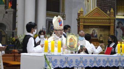 Celebración de la misa en honor a la Virgen del Socavón