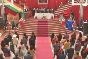 Presidente Arce en Oruro durante la entrega de obras
