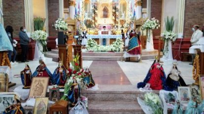 Celebración de la misa de la Virgen del Socavón