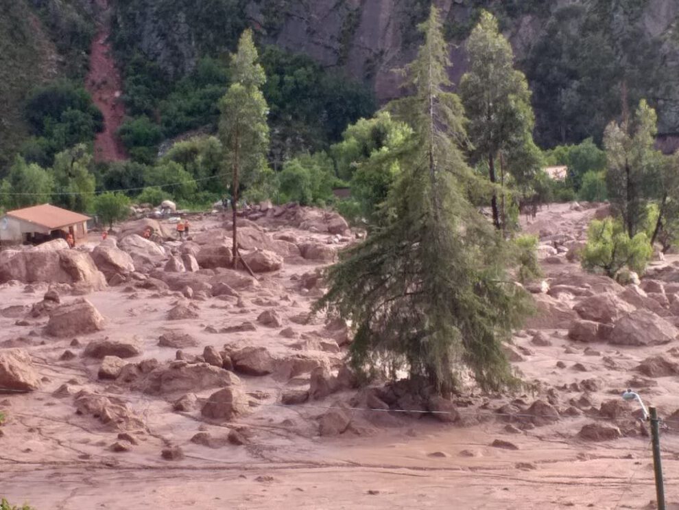 Caída de mazamorra en Sucre