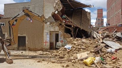 Demolición vivienda Richard Choque para búsqueda de cuerpos
