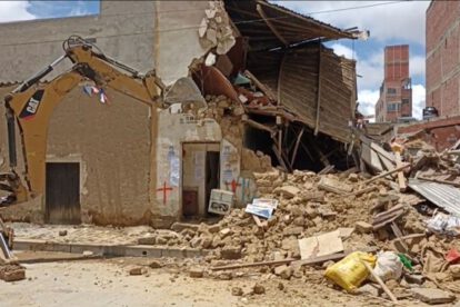 Demolición vivienda Richard Choque para búsqueda de cuerpos