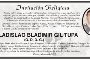 Invitación Religiosa para LADISLAO BLADIMIR GIL TUPA