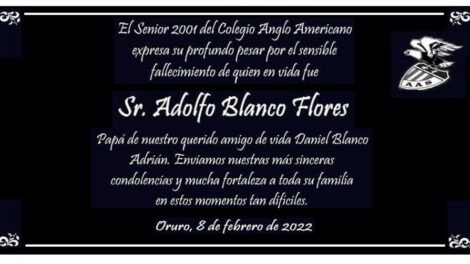 Necrológico Sr. Adolfo Blanco Flores