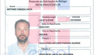 Antonio Parada refugio político provisorio en Brasil