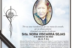 Invitación Necrológica: Nora Viscarra Sejas