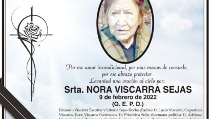 Invitación Necrológica: Nora Viscarra Sejas