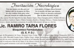 Invitación Necrológica: Lic. Ramiro Tapia Flores