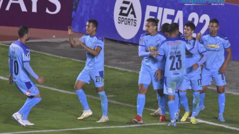Festejo de los académicos tras el triunfo de Bolívar en la Copa Libertadores