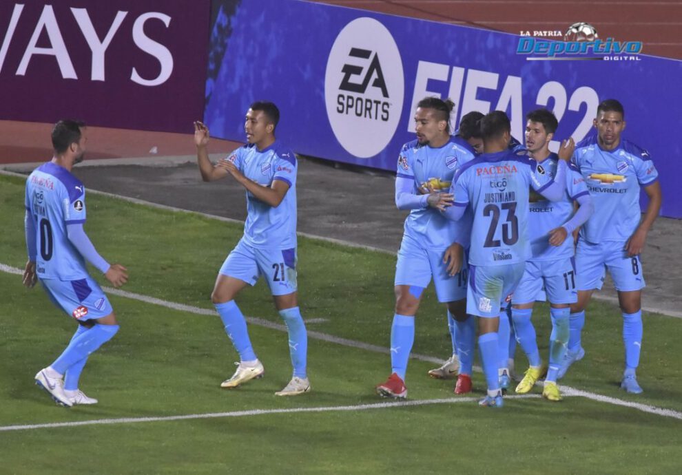 Festejo de los académicos tras el triunfo de Bolívar en la Copa Libertadores
