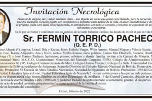 Invitación Necrológica de Fermín Torrico Pacheco