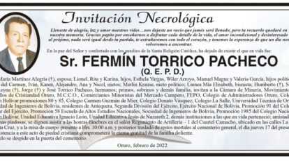 Invitación Necrológica de Fermín Torrico Pacheco