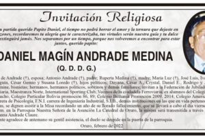 Obituario de Daniel Magín Andrade Medina
