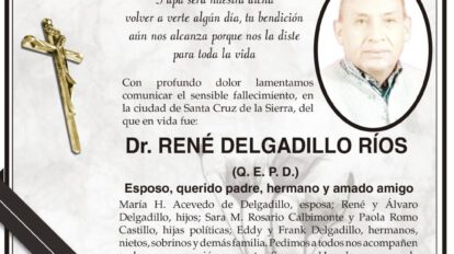 Parte Necrológico: Dr. René Delgadillo Ríos