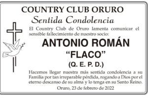 Condolencias por el fallecimiento de Antonio Román Flaco