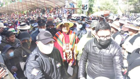 Evo Morales seguridad durante el Anata Andino en Oruro