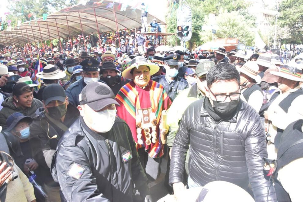 Evo Morales seguridad durante el Anata Andino en Oruro